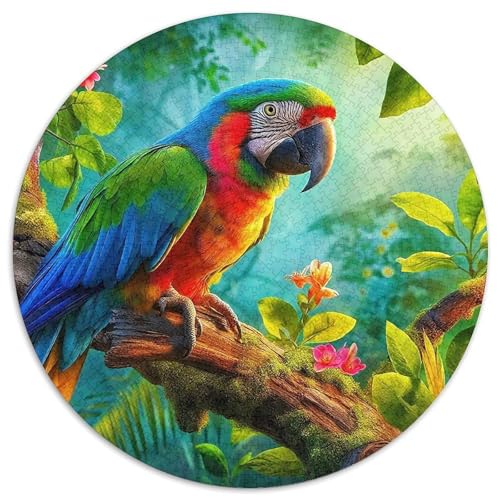 Papagei 1000 Teile Papagei Theme Circular Puzzles Für Erwachsene Kinder Schwieriges Großes Pädagogisches Karton - Familien- Geschenke Für Mama, 1000pcs (67.5x67.5cm) von GKWEQPQWK