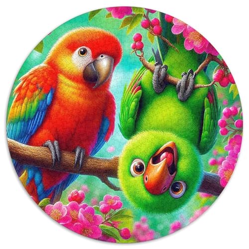 Papagei 1000 Teile Papagei Theme Circular Puzzles Für Erwachsene Kinder Schwieriges Unmögliches Für Stressfreisetzung Spielzeug Geschenke Für Mama, 1000pcs (67.5x67.5cm) von GKWEQPQWK