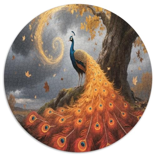 Pavo Real 1000 Teile Circular Puzzles Erwachsene Und Kinder, Schwer, Karton - Familien- Geschenke Für Mama, 1000pcs (67.5x67.5cm) von GKWEQPQWK
