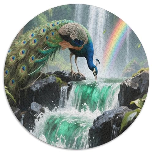 Pavo Real 1000 Teile Circular Puzzles Erwachsene Und Kinder, Schwieriges Großes Pädagogisches Stressfreisetzung Spielzeug Geschenke Für Mama, 1000pcs (67.5x67.5cm) von GKWEQPQWK