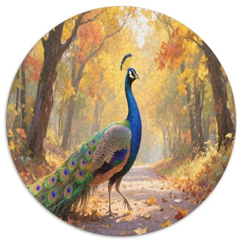 Pavo Real 1000 Teile Circular Puzzles Stressabbau-Spielzeugfür Erwachsene Kinder Schwieriges Großes Pädagogisches Karton - Familienpuzzle Geschenke Für Mama, 1000pcs (67.5x67.5cm) von GKWEQPQWK