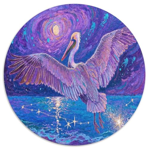 Pelikan 1000 Teile Circular Puzzles Für Erwachsene Kinder - Schwer, Verringerter Druck Stressfreisetzung Spielzeug Geschenke Für Mama, 1000pcs (67.5x67.5cm) von GKWEQPQWK