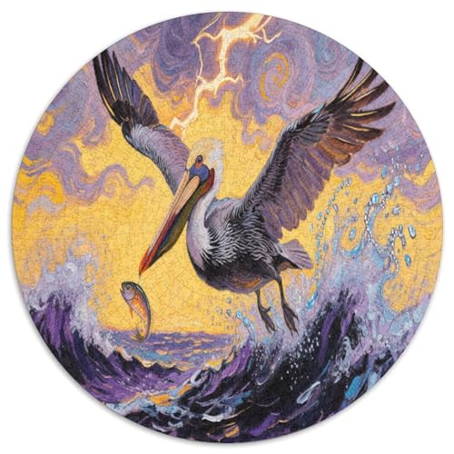 Pelikan 1000 Teile Circular Puzzles Stressabbau-Spielzeugfür Erwachsene Kinder Schwieriges Großes Pädagogisches Verringerter Druck Rundes Für Erwachsene Geschenke Für Mama, 1000pcs (67.5x67.5cm) von GKWEQPQWK