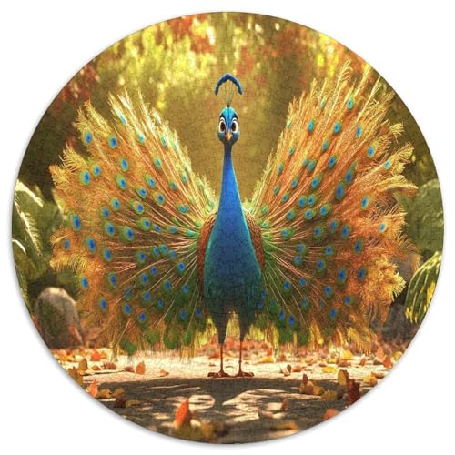 Pfauen 1000 Teile Circular Puzzles Für Erwachsene Kinder - Schwer, Verringerter Druck Stressfreisetzung Spielzeug Geschenke Für Mama, 1000pcs (67.5x67.5cm) von GKWEQPQWK