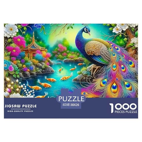 Pfauen 1000 Teile Puzzle Für Erwachsene Und Kinder Ab 12 Jahren Herausforderndes Geschicklichkeitsspiel Für Die Ganze Familie Perfekt Für Spieleabende Geschenk Für Liebhaber Oder Freunde 38x26cm/100 von GKWEQPQWK