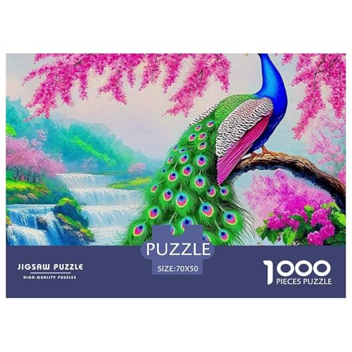 Pfauen 1000 Teile Puzzle Für Erwachsene Und Kinder Ab 12 Jahren Kreative Unterhaltung Spaß Klassisches Premium Quality Familienspiel Geschenk Für Liebhaber Oder Freunde 70x50cm/1000pcs von GKWEQPQWK