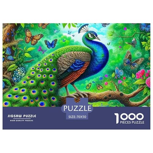Pfauen 1000 Teile Puzzle Für Erwachsene Und Kinder Herausforderndes Premium Quality Perfekt Für Spieleabende Geschenk Für Liebhaber Oder Freunde 70x50cm/1000pcs von GKWEQPQWK