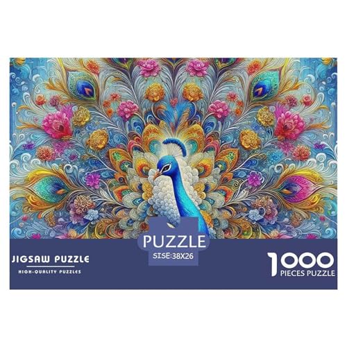 Pfauen 1000 Teilen Puzzle Für Erwachsene Und Kinder Ab 12 Jahren Herausforderndes Geschicklichkeitsspiel Für Die Ganze Familie Familienspiel Geschenk Für Liebhaber Oder Freunde 38x26cm/1000pcs von GKWEQPQWK