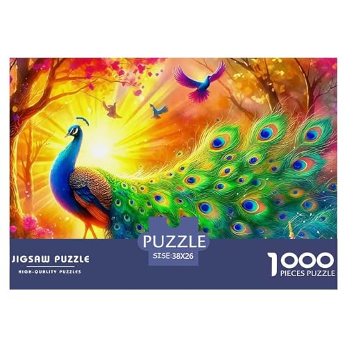 Pfauen 1000 Teilen Puzzle Für Erwachsene Und Kinder Ab 12 Jahren Herausforderndes Geschicklichkeitsspiel Für Die Ganze Familie Perfekt Für Spieleabende Geschenk Für Liebhaber Oder Freunde 38x26cm/10 von GKWEQPQWK