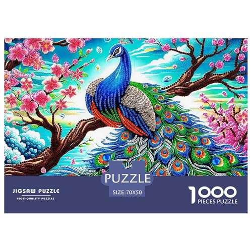 Pfauen 1000 Teilen Puzzle Für Erwachsene Und Kinder Ab 12 Jahren Kreative Unterhaltung Spaß Klassisches Premium Quality Familienspiel Geschenk Für Liebhaber Oder Freunde 70x50cm/1000pcs von GKWEQPQWK