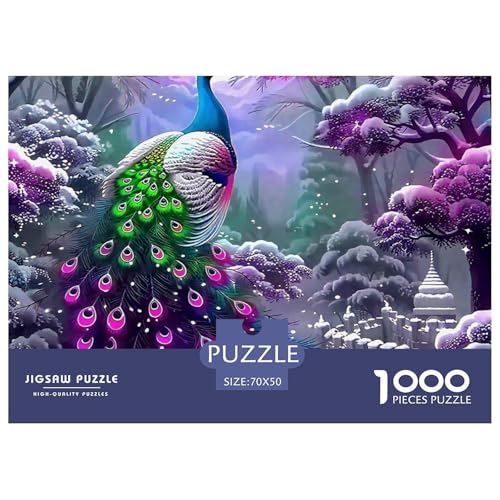 Pfauen 1000 Teilen Puzzle Für Erwachsene Und Kinder Herausforderndes Premium Quality Familienspiel Geschenk Für Liebhaber Oder Freunde 70x50cm/1000pcs von GKWEQPQWK