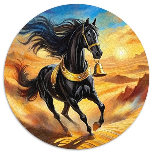 Pferd 1000 Teile Circular Puzzles Erwachsene Und Kinder, Schwer, Stressfreisetzung Spielzeug Geschenke Für Mama, 1000pcs (67.5x67.5cm) von GKWEQPQWK
