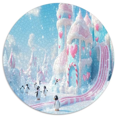 Pinguin 1000 Teile Circular Puzzles Erwachsene Und Kinder, Schwer, Verringerter Druck Stressfreisetzung Spielzeug Geschenke Für Mama, 1000pcs (67.5x67.5cm) von GKWEQPQWK