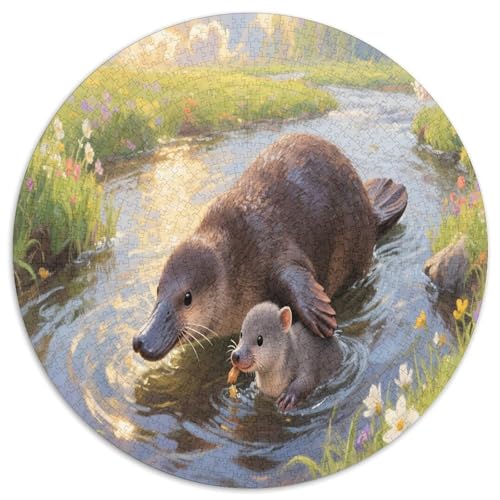 Platypus 1000 Teile Circular Puzzles Stressabbau-Spielzeugfür Erwachsene Kinder Schwieriges Unmögliches Für Verringerter Druck Rundes Für Erwachsene Geschenke Für Mama, 1000pcs (67.5x67.5cm) von GKWEQPQWK