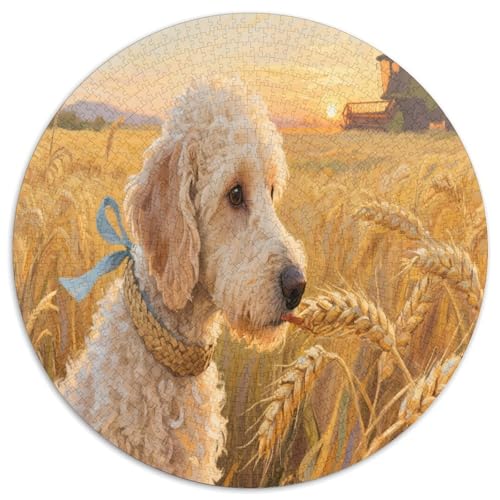 Poodle 1000 Teile Circular Puzzles Erwachsene Und Kinder, Schwieriges Großes Pädagogisches Karton - Familien- Geschenke Für Mama, 1000pcs (67.5x67.5cm) von GKWEQPQWK