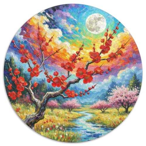Prickly Plum 1000 Teile Circular Puzzles Für Erwachsene Kinder Schwieriges Unmögliches Für Stressfreisetzung Spielzeug Geschenke Für Mama, 1000pcs (67.5x67.5cm) von GKWEQPQWK