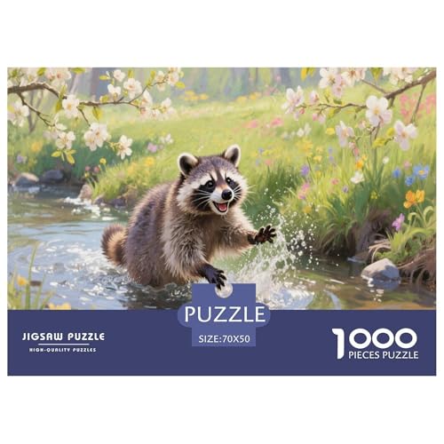 Raccoon 1000 Teilen Puzzle Für Erwachsene Und Kinder Herausforderndes Geschicklichkeitsspiel Für Die Ganze Familie Perfekt Für Spieleabende Geschenk Für Liebhaber Oder Freunde 70x50cm/1000pcs von GKWEQPQWK