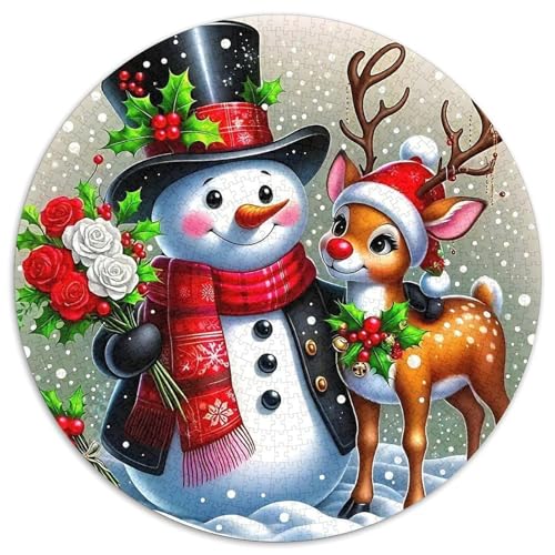 Rentiere 1000 Teile Weihnachtsthema Circular Puzzles Für Erwachsene Kinder Schwieriges Unmögliches Für Karton - Familien- Geschenke Für Mama, 1000pcs (67.5x67.5cm) von GKWEQPQWK