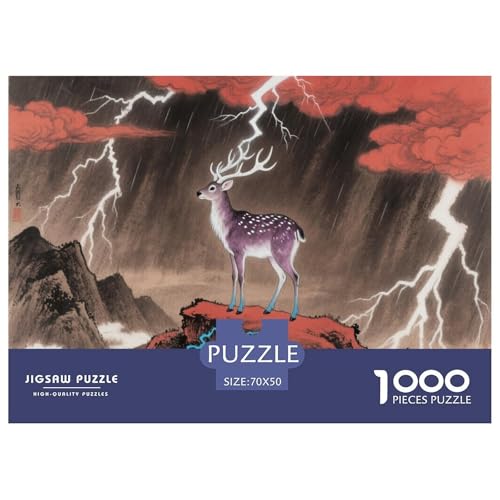 Rentiere 1000 Teilen Puzzle Für Erwachsene Und Kinder Kreative Unterhaltung Spaß Klassisches Premium Quality Perfekt Für Spieleabende Geschenk Für Liebhaber Oder Freunde 70x50cm/1000pcs von GKWEQPQWK