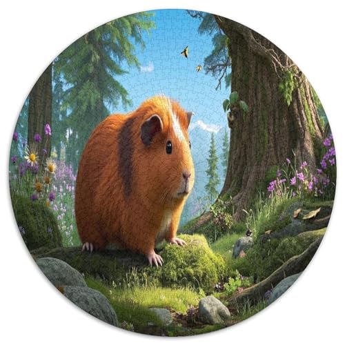 Rex Guinea Schwein 1000 Teile Circular Puzzles Für Erwachsene Kinder Schwieriges Großes Pädagogisches Verringerter Druck Rundes Für Erwachsene Geschenke Für Mama, 1000pcs (67.5x67.5cm) von GKWEQPQWK