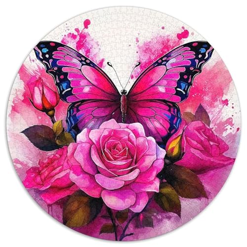 Rose 1000 Teile Circular Puzzles Erwachsene Und Kinder, Schwer, Stressfreisetzung Spielzeug Geschenke Für Mama, 1000pcs (67.5x67.5cm) von GKWEQPQWK