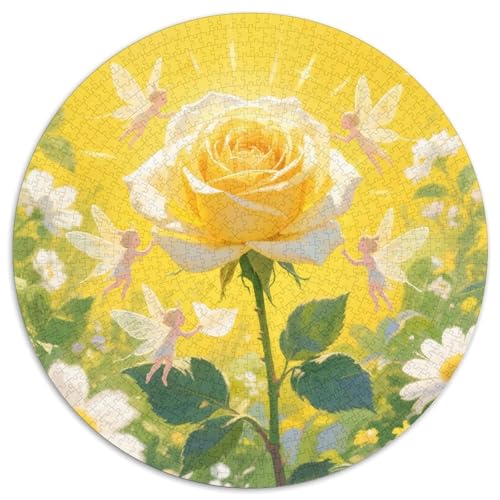 Rose 1000 Teile Circular Puzzles Für Erwachsene Kinder - Schwer, Stressfreisetzung Spielzeug Geschenke Für Mama, 1000pcs (67.5x67.5cm) von GKWEQPQWK