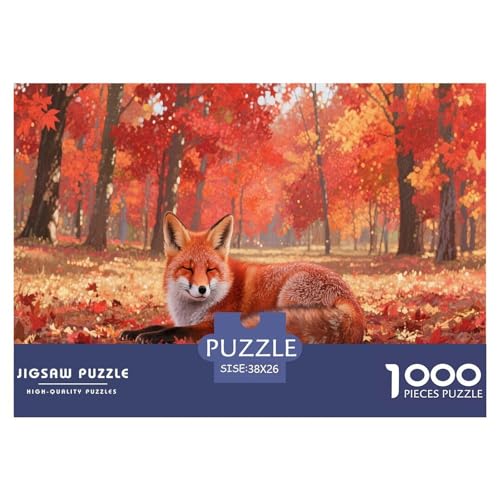 Roter Fuchs 1000 Teile Puzzle Für Erwachsene Und Kinder Herausforderndes Premium Quality Familienspiel Geschenk Für Liebhaber Oder Freunde 38x26cm/1000pcs von GKWEQPQWK