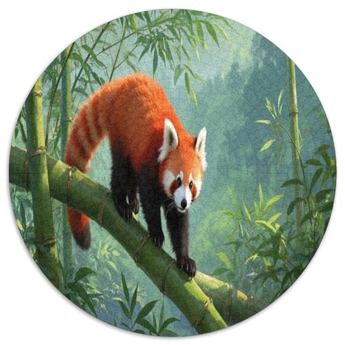 Roter Panda 1000 Teile Circular Puzzles Für Erwachsene Kinder Schwieriges Großes Pädagogisches Stressfreisetzung Spielzeug Geschenke Für Mama, 1000pcs (67.5x67.5cm) von GKWEQPQWK