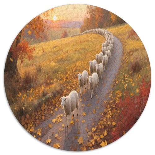 Schafe 1000 Teile Circular Puzzles Erwachsene Und Kinder, Schwieriges Großes Pädagogisches Rundes Für Erwachsene Geschenke Für Mama, 1000pcs (67.5x67.5cm) von GKWEQPQWK
