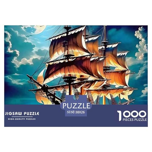 Segelboot 1000 Teile Puzzle Für Erwachsene Und Kinder Kreative Unterhaltung Spaß Klassisches Premium Quality Familienspiel Geschenk Für Liebhaber Oder Freunde 38x26cm/1000pcs von GKWEQPQWK