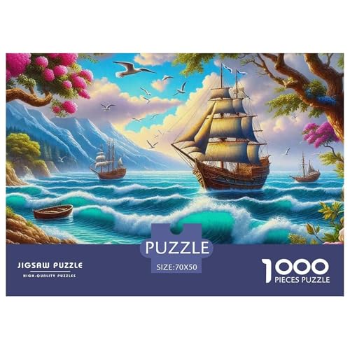 Segelboot 1000 Teile Puzzle Für Erwachsene Und Kinder Kreative Unterhaltung Spaß Klassisches Premium Quality Perfekt Für Spieleabende Geschenk Für Liebhaber Oder Freunde 70x50cm/1000pcs von GKWEQPQWK