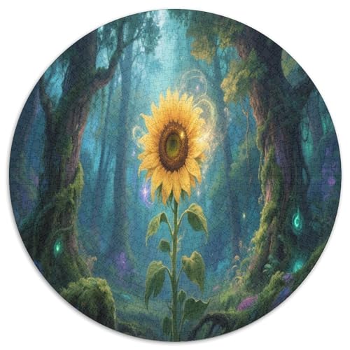Sonnenblumen 1000 Teile Circular Puzzles Erwachsene Und Kinder, Schwer, Stressfreisetzung Spielzeug Geschenke Für Mama, 1000pcs (67.5x67.5cm) von GKWEQPQWK