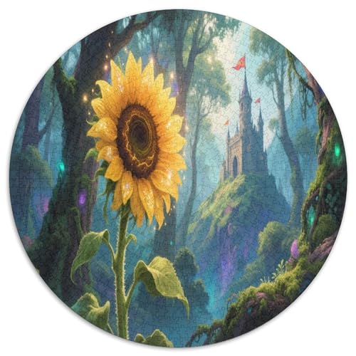 Sonnenblumen 1000 Teile Circular Puzzles Erwachsene Und Kinder, Schwer, Verringerter Druck Stressfreisetzung Spielzeug Geschenke Für Mama, 1000pcs (67.5x67.5cm) von GKWEQPQWK