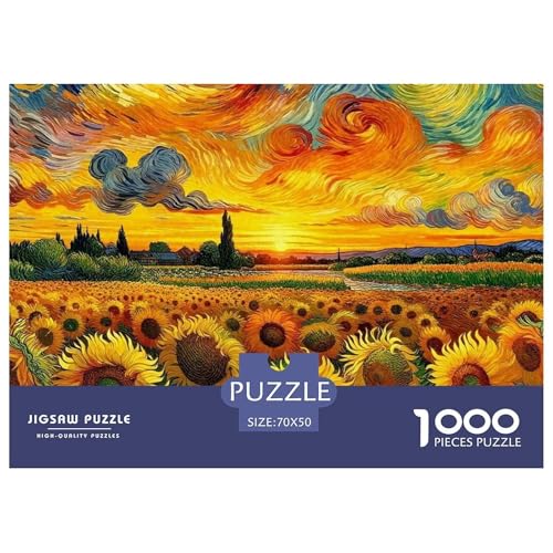 Sonnenblumen 1000 Teilen Puzzle Für Erwachsene Und Kinder Ab 12 Jahren Herausforderndes Premium Quality Perfekt Für Spieleabende Geschenk Für Liebhaber Oder Freunde 70x50cm/1000pcs von GKWEQPQWK