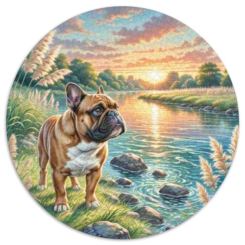 Spielzeug Bulldog 1000 Teile Circular Puzzles Für Erwachsene Kinder Schwieriges Großes Pädagogisches Stressfreisetzung Spielzeug Geschenke Für Mama, 1000pcs (67.5x67.5cm) von GKWEQPQWK