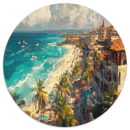 Strand 1000 Teile Circular Puzzles Stressabbau-Spielzeugfür Erwachsene Kinder - Schwer, Stressfreisetzung Spielzeug Geschenke Für Mama, 1000pcs (67.5x67.5cm) von GKWEQPQWK