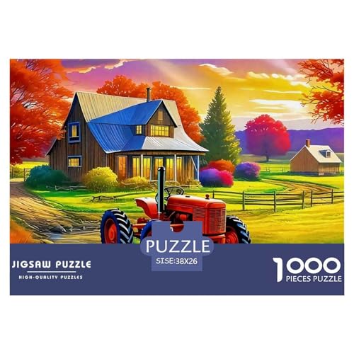 Traktor 1000 Teile Puzzle Für Erwachsene Und Kinder Kreative Unterhaltung Spaß Klassisches Premium Quality Perfekt Für Spieleabende Geschenk Für Liebhaber Oder Freunde 38x26cm/1000pcs von GKWEQPQWK