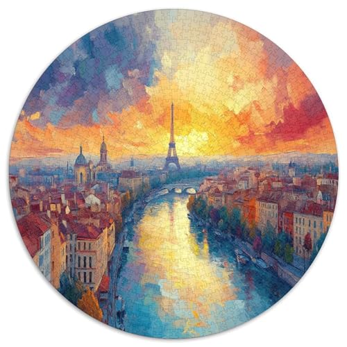Venedig Wasserstadt 1000 Teile Circular Puzzles Für Erwachsene Kinder - Schwer, Karton - Familien- Geschenke Für Mama, 1000pcs (67.5x67.5cm) von GKWEQPQWK