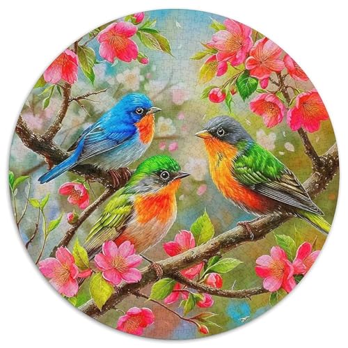 Vogel 1000 Teile Papagei Theme Circular Puzzles Erwachsene Und Kinder, Schwieriges Großes Pädagogisches Verringerter Druck Stressfreisetzung Spielzeug Geschenke Für Mama, 1000pcs (67.5x67.5cm) von GKWEQPQWK