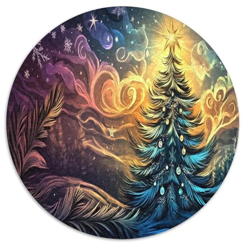 Weihnachtsbaum 1000 Teile Circular Puzzles Für Erwachsene Kinder - Schwer, Verringerter Druck Stressfreisetzung Spielzeug Geschenke Für Mama, 1000pcs (67.5x67.5cm) von GKWEQPQWK