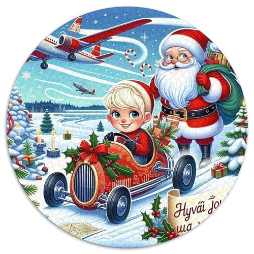 Weihnachtsmann 1000 Teile Circular Puzzles Erwachsene Und Kinder, Schwer, Stressfreisetzung Spielzeug Geschenke Für Mama, 1000pcs (67.5x67.5cm) von GKWEQPQWK