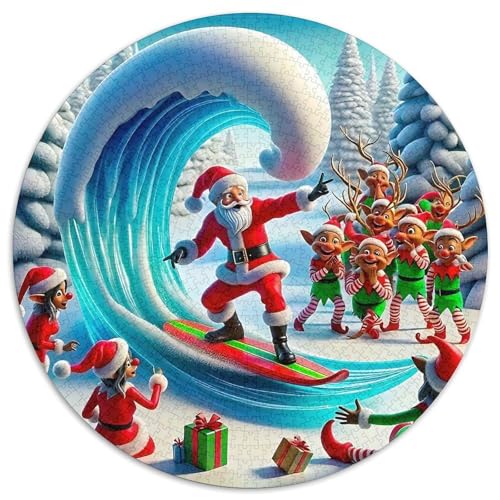 Weihnachtsmann 1000 Teile Circular Puzzles Erwachsene Und Kinder, Schwer, Stressfreisetzung Spielzeug Geschenke Für Mama, 1000pcs (67.5x67.5cm) von GKWEQPQWK