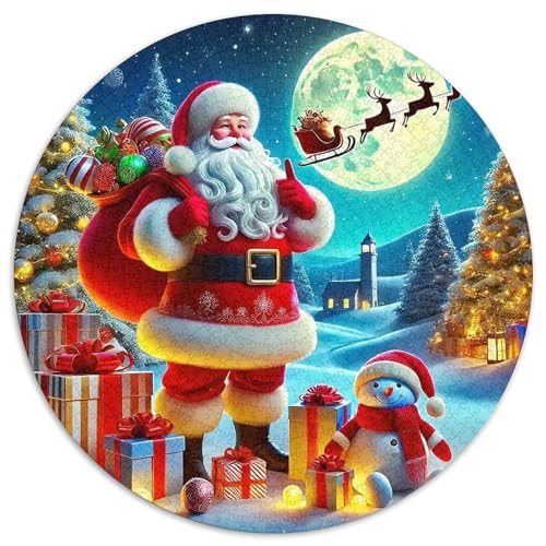 Weihnachtsmann 1000 Teile Circular Puzzles Erwachsene Und Kinder, Schwer, Stressfreisetzung Spielzeug Geschenke Für Mama, 1000pcs (67.5x67.5cm) von GKWEQPQWK