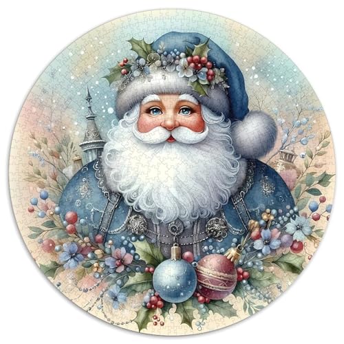 Weihnachtsmann 1000 Teile Circular Puzzles Für Erwachsene Kinder - Schwer, Stressfreisetzung Spielzeug Geschenke Für Mama, 1000pcs (67.5x67.5cm) von GKWEQPQWK