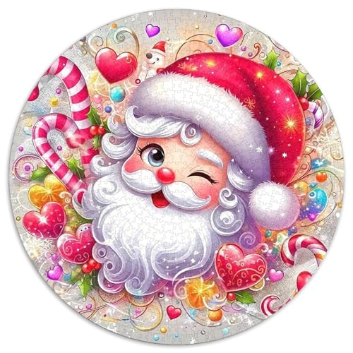 Weihnachtsmann 1000 Teile Circular Puzzles Für Erwachsene Kinder - Schwer, Stressfreisetzung Spielzeug Geschenke Für Mama, 1000pcs (67.5x67.5cm) von GKWEQPQWK