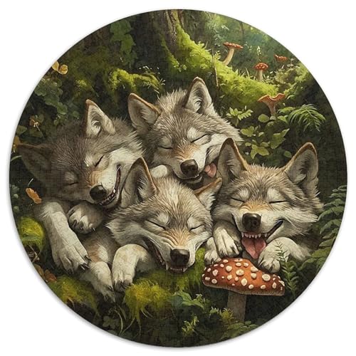 Weihnachtsmann 1000 Teile Circular Puzzles Stressabbau-Spielzeugfür Erwachsene Kinder Schwieriges Großes Pädagogisches Verringerter Druck Rundes Geschenke Für Mama, 1000pcs (67.5x67.5cm) von GKWEQPQWK
