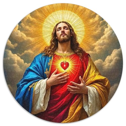 Weihnachtsmann 1000 Teile Circular Puzzles Stressabbau-Spielzeugfür Erwachsene Kinder Schwieriges Großes Pädagogisches Verringerter Druck Rundes Geschenke Für Mama, 1000pcs (67.5x67.5cm) von GKWEQPQWK