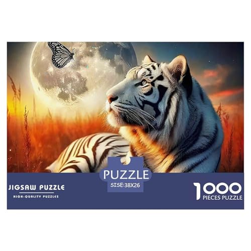 Weißer Tiger 1000 Teilen Puzzle Für Erwachsene Und Kinder Herausforderndes Geschicklichkeitsspiel Für Die Ganze Familie Perfekt Für Spieleabende Geschenk Für Liebhaber Oder Freunde 38x26cm/1000pcs von GKWEQPQWK