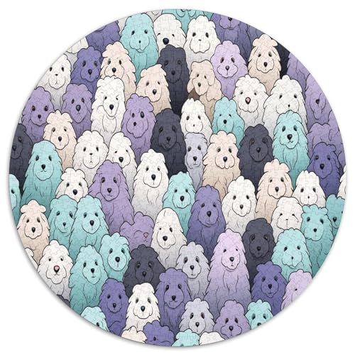 Welpen 1000 Teile Circular Puzzles Erwachsene Und Kinder, Schwer, Verringerter Druck Stressfreisetzung Spielzeug Geschenke Für Mama, 1000pcs (67.5x67.5cm) von GKWEQPQWK