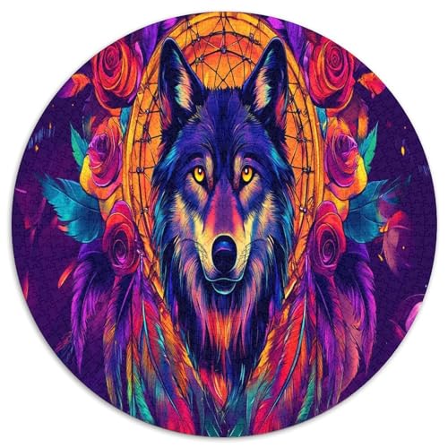 Wolf 1000 Teile Circular Puzzles Erwachsene Und Kinder, Schwer, Stressfreisetzung Spielzeug Geschenke Für Mama, 1000pcs (67.5x67.5cm) von GKWEQPQWK